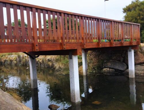 Nuevo puente en el paseo litoral de Baiona